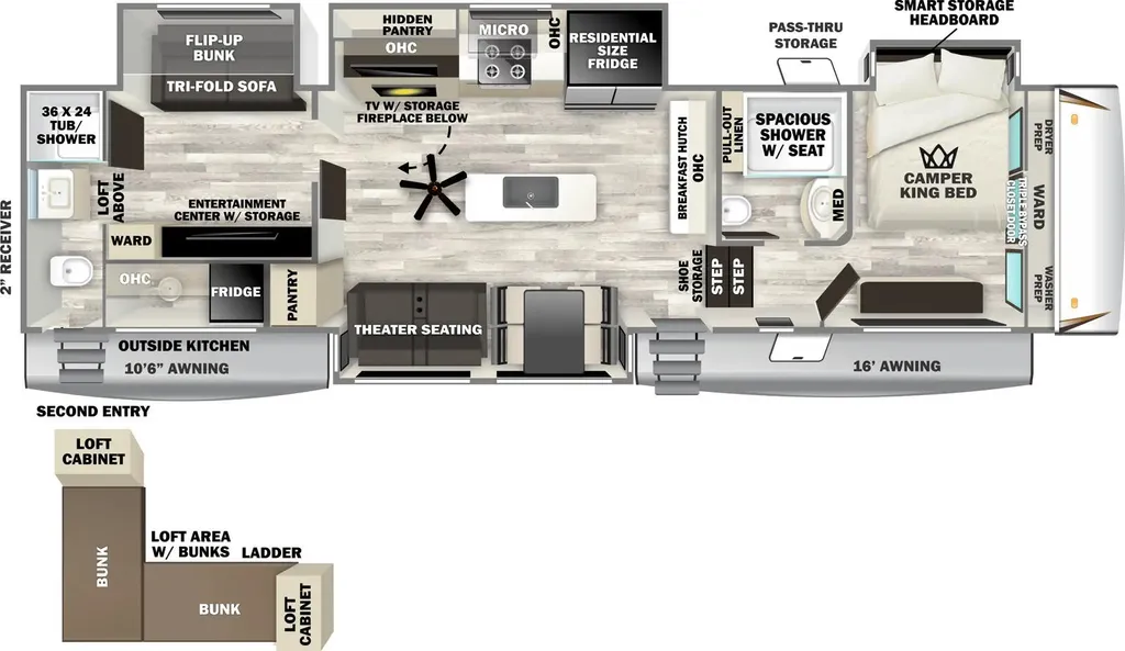 2025 Forest River Sabre 38DBL floor plan