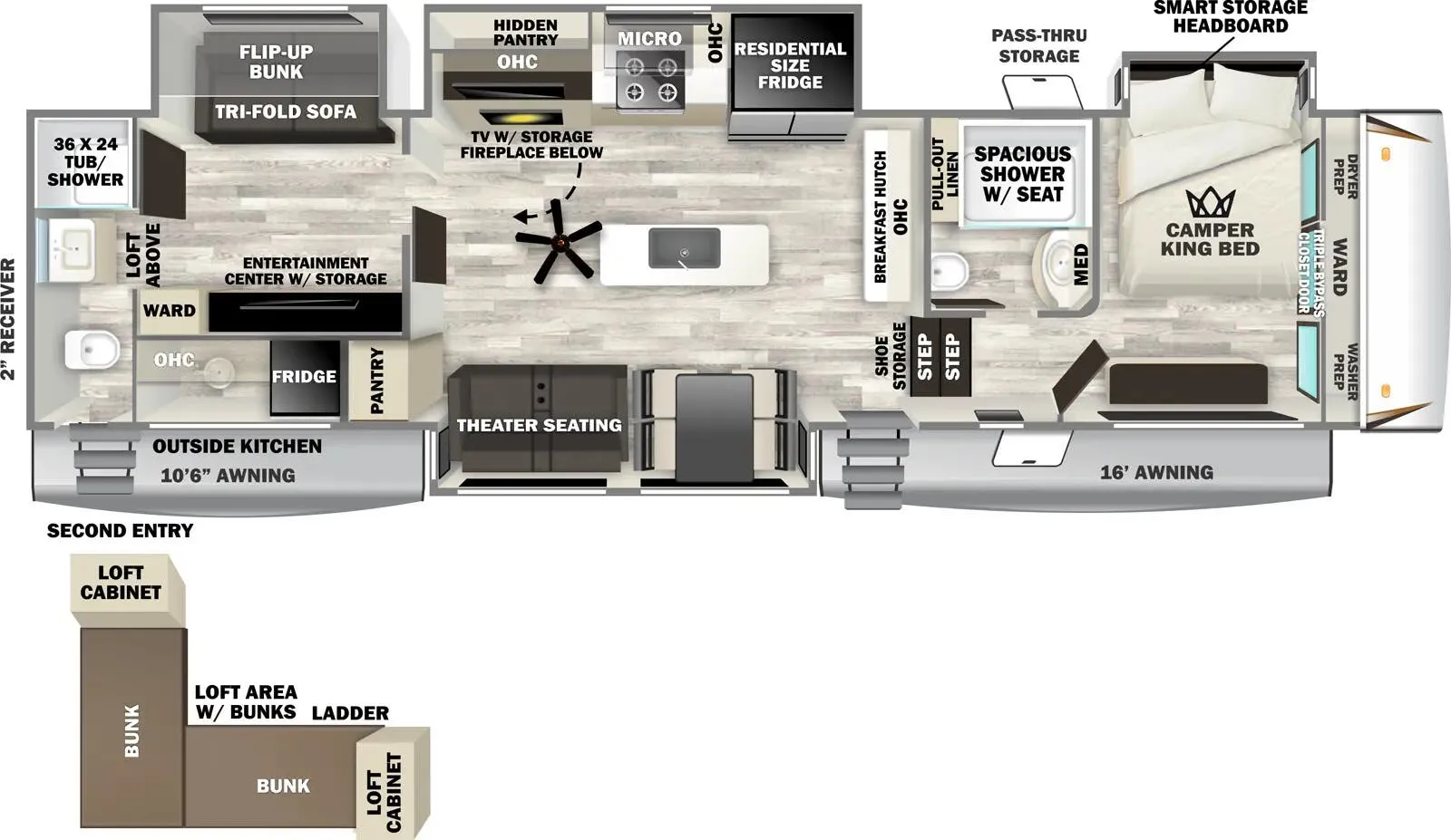Forest River Sabre 38DBL floor plan