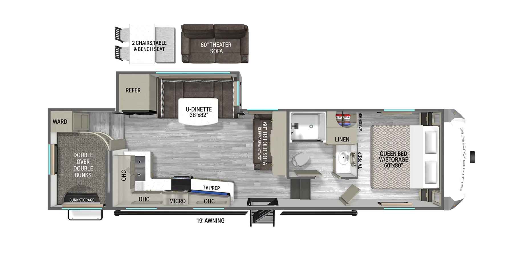 Heartland Sundance XLT 28DB floor plan