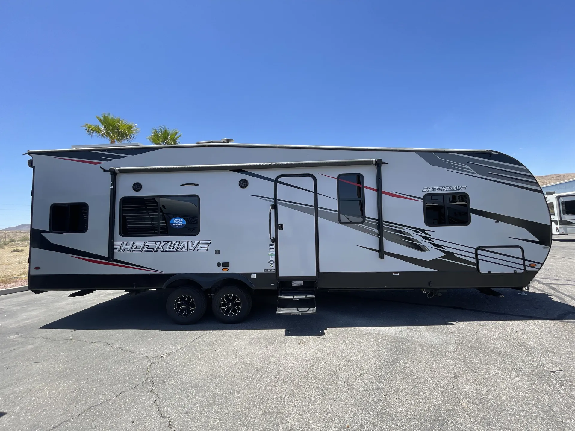 2021 Forest River Shockwave 27RQGDX — campside