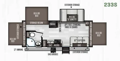 Forest River Flagstaff Shamrock 233S floor plan