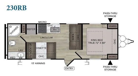 2021 East to West Della Terra 230RB - Floor plan