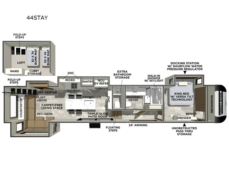 2026 Forest River Impression Destination Trailer 44STAY - Floor plan