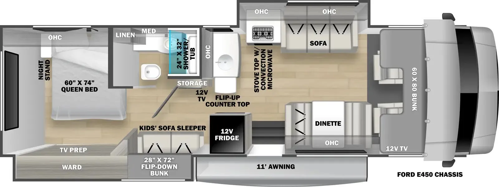 2025 Forest River Sunseeker LE 3250DSLE - Floor plan
