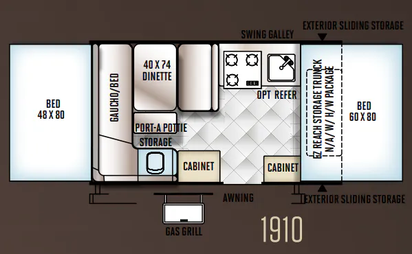 Forest River Rockwood Freedom 1910 floor plan