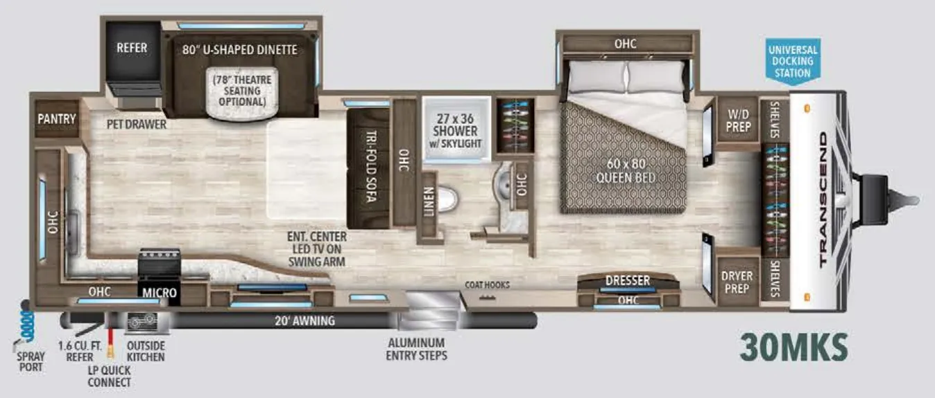 Grand Design Transcend 30MKS floor plan