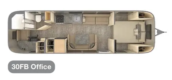 Airstream Flying Cloud 30FB Office floor plan