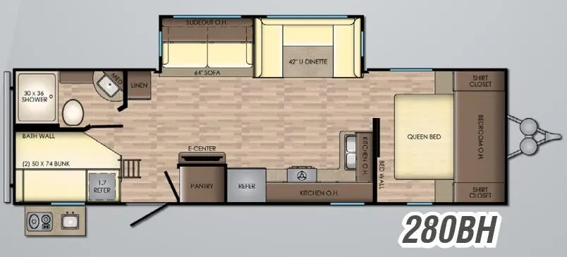 CrossRoads Zinger Lite 280BH floor plan