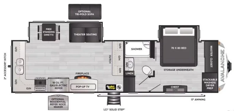 Keystone Alpine Avalanche Edition 295RK floor plan