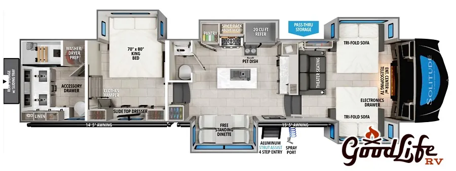 2026 Grand Design Solitude 380FL - Floor plan
