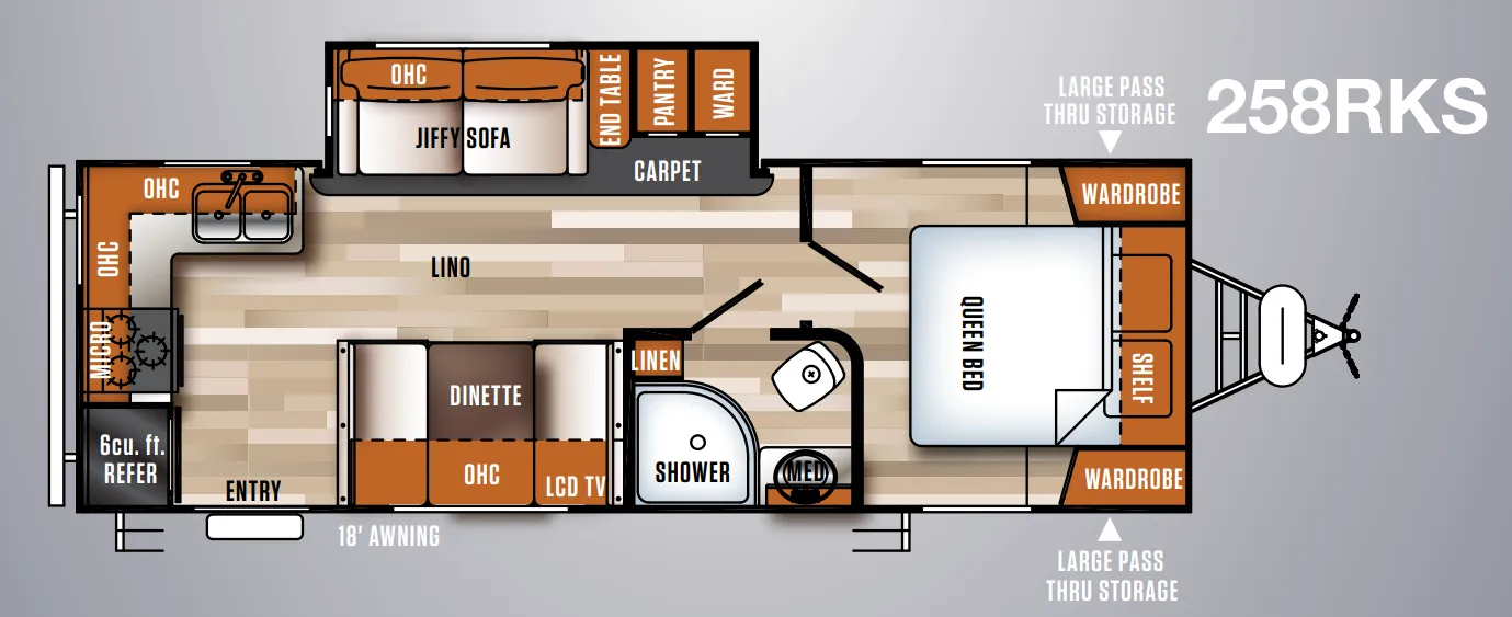 2017 Forest River Vibe Extreme Lite 258RKS - Floor plan