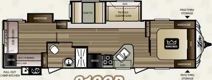 Keystone Cougar XLite 31SQB floor plan