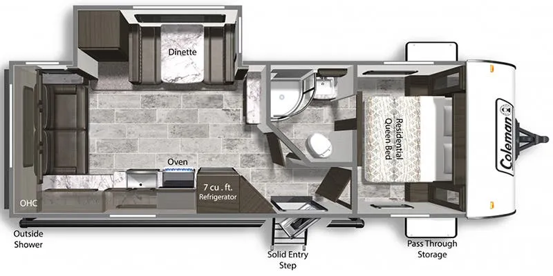 2021 Dutchmen Coleman Light 2515RL - Floor plan
