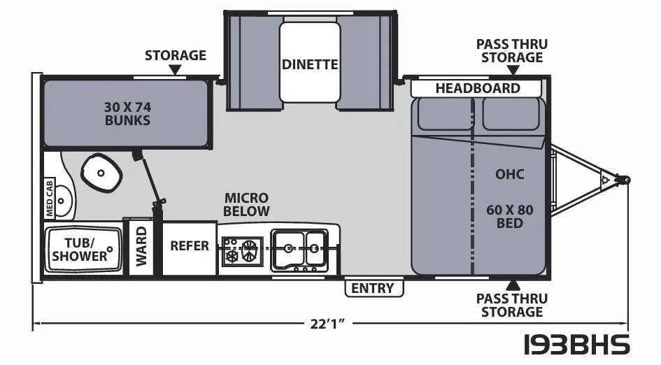 Coachmen Apex Nano 193BHS floor plan