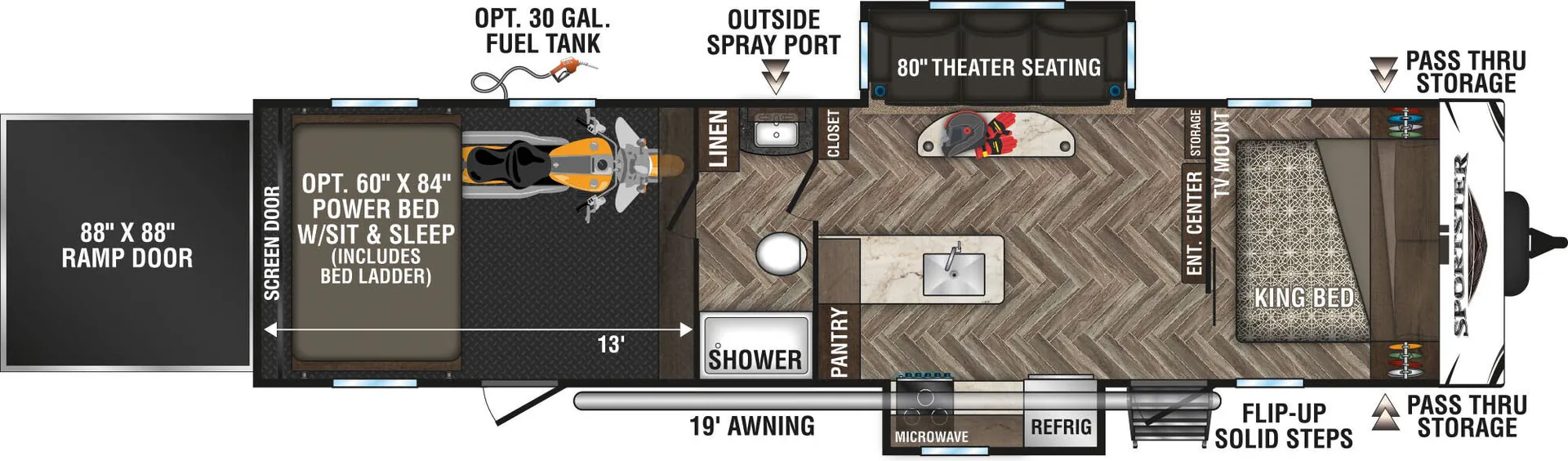 K-Z Sportster 342THR13 floor plan