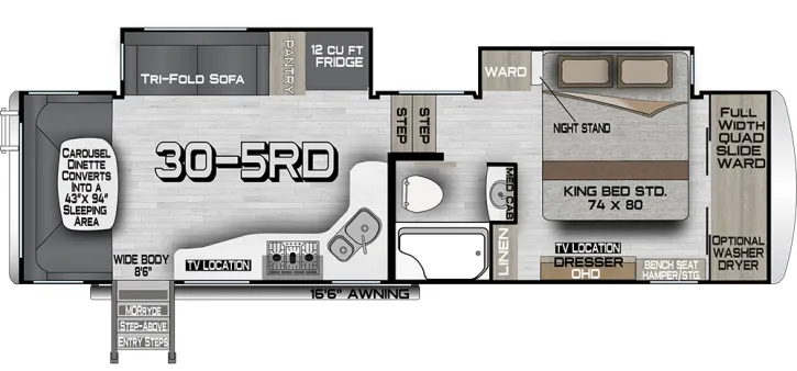 Northwood Arctic Fox Grande Ronde 30 5RD floor plan
