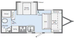 Winnebago Micro Minnie 2108DS floor plan