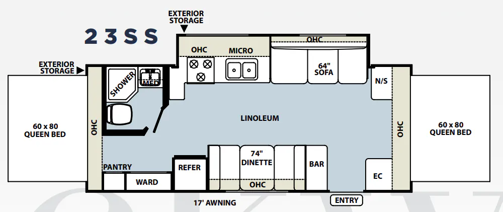 Forest River Rockwood Roo 23SS floor plan
