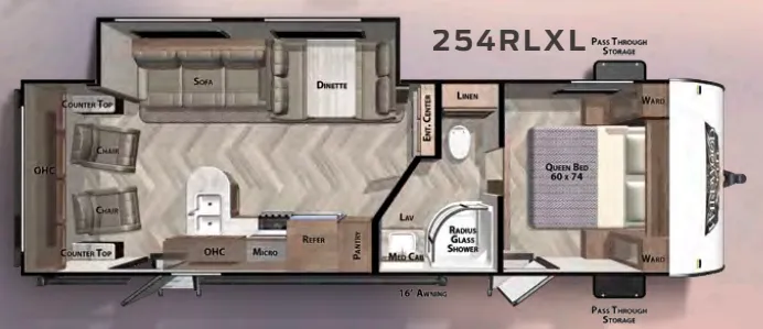 Forest River Wildwood X-Lite 254RLXL floor plan