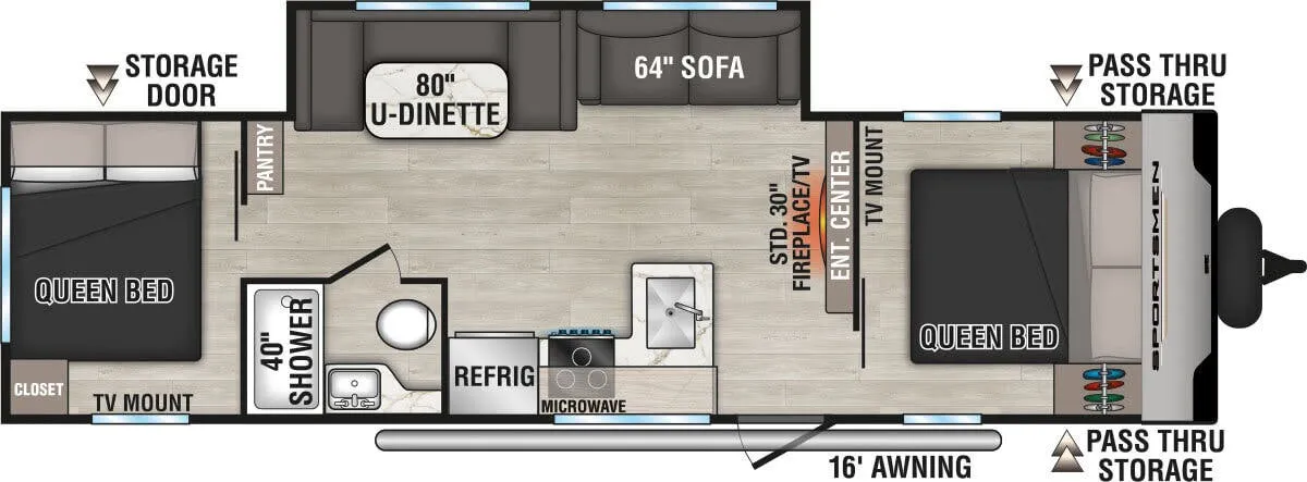 K-Z Sportsmen SE 301DBSE floor plan