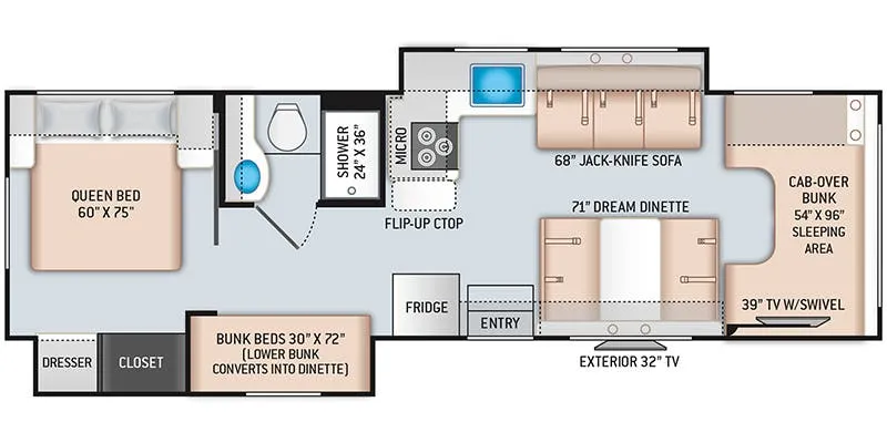 Thor Motor Coach Freedom Elite 30FE floor plan