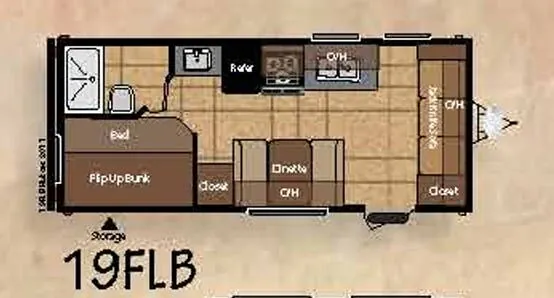 Keystone Hideout 19FLB floor plan