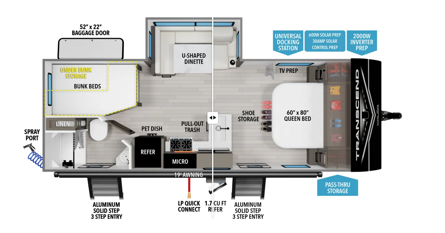2026 Grand Design Transcend Xplor 23BHX - Floor plan
