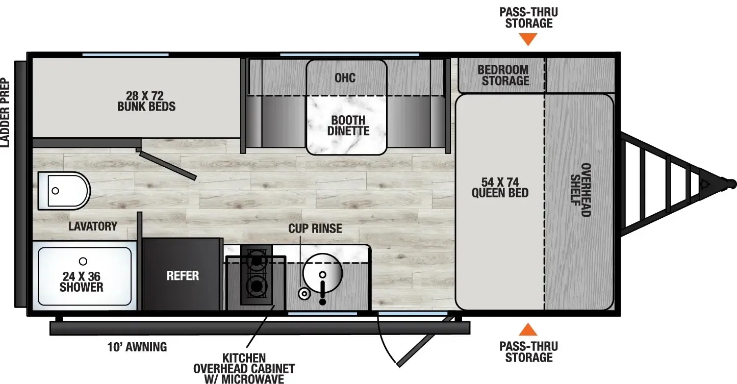 2027 Coachmen Clipper 17BH - Floor plan