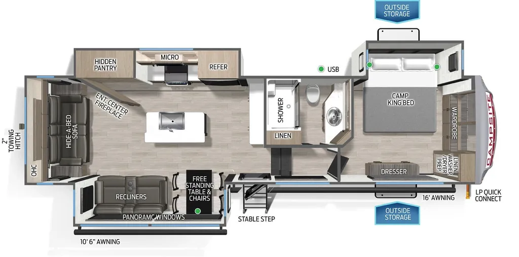 2026 Forest River Campsite Elite 32BAM floor plan