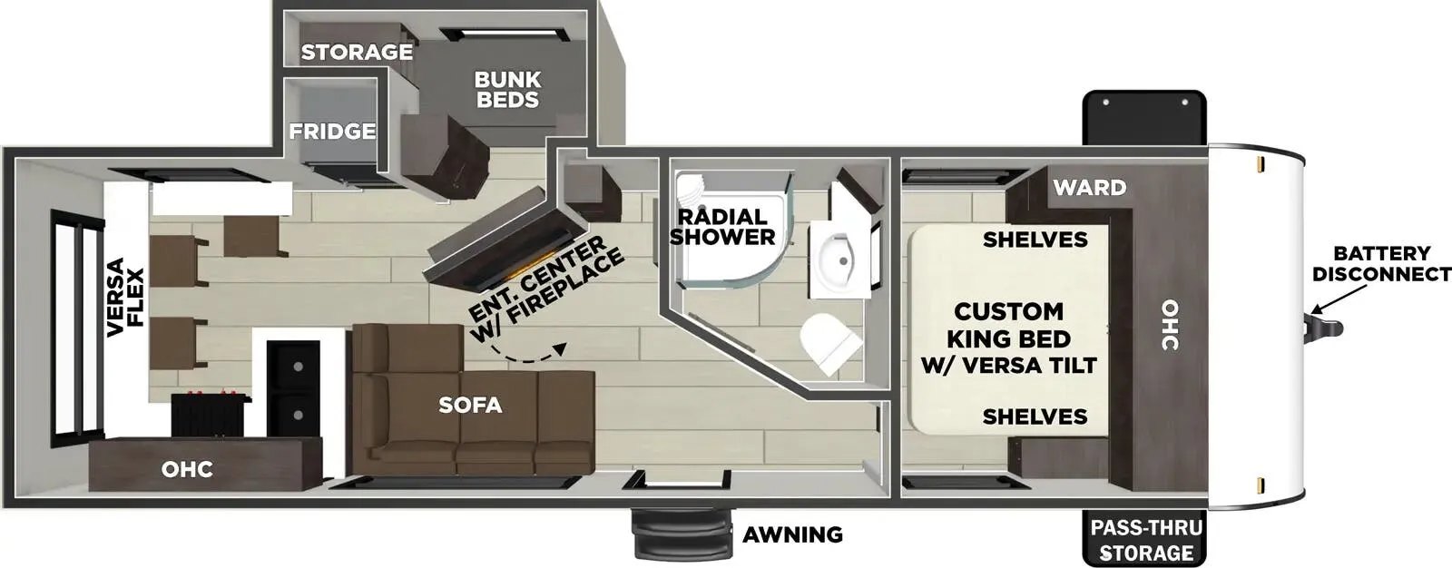 Forest River Wildwood X-Lite 24ZEN floor plan