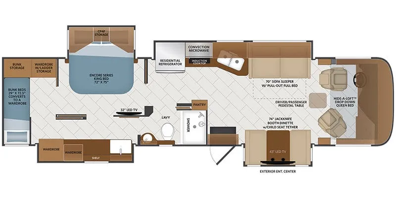 Fleetwood Pace Arrow 35RB floor plan