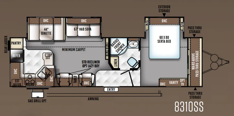 Forest River Rockwood Signature Ultra Lite 8310SS floor plan