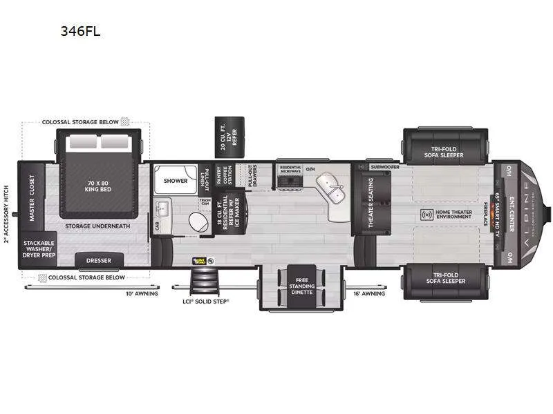 2025 Keystone Alpine Avalanche Edition 346FL - Floor plan