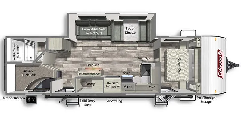 2024 Dutchmen Coleman Lantern 285BH - Floor plan