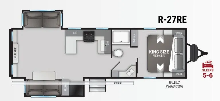 Cruiser RV Radiance 27RE floor plan
