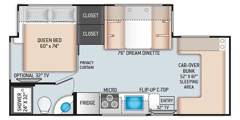 Thor Motor Coach Chateau Sprinter 24BL floor plan
