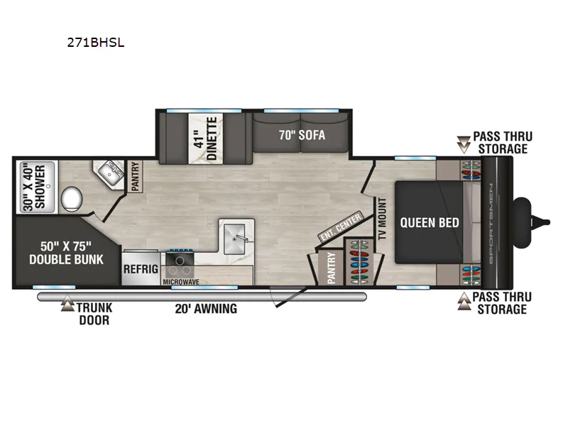 2027 K-Z Sportsmen Select 271BHSL floor plan