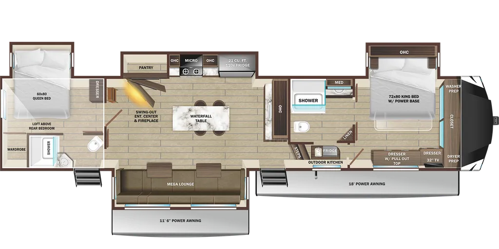 2026 Highland Ridge Open Range 3X 390TBS floor plan