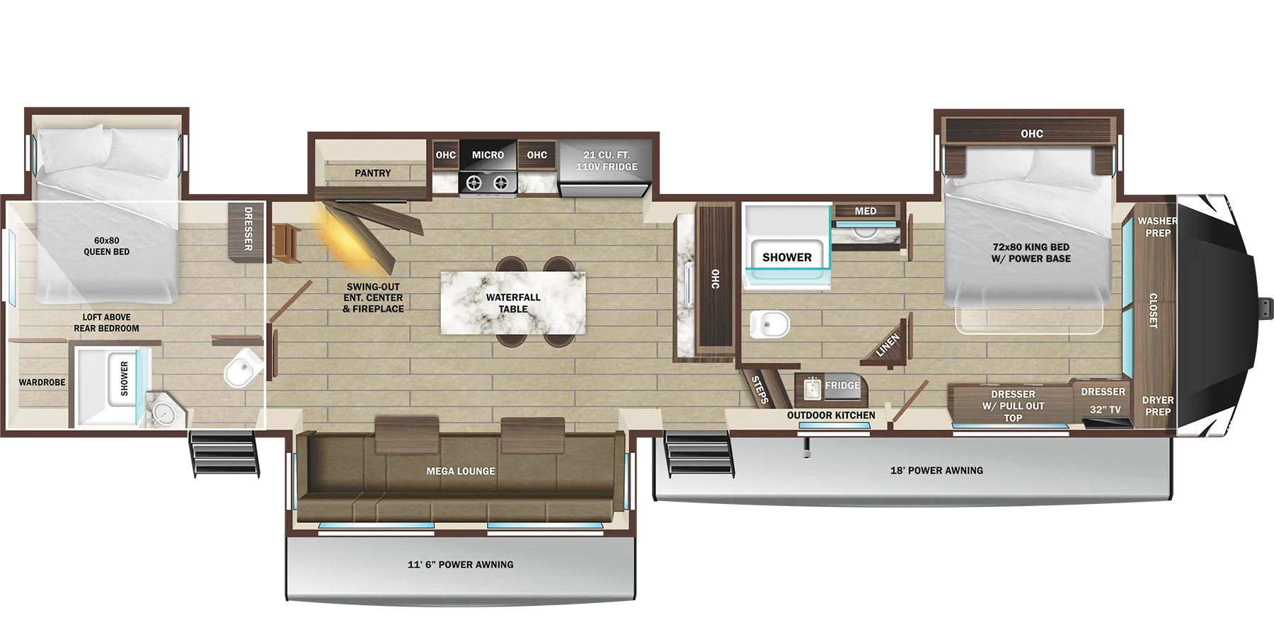2026 Highland Ridge Open Range 3X 390TBS - Floor plan