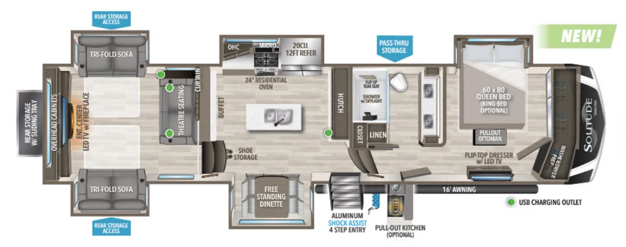2023 Grand Design Solitude 376RD - Floor plan