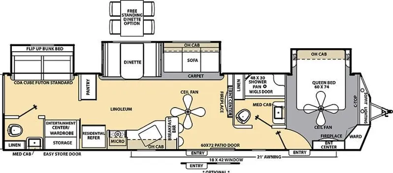 Coachmen Catalina Destination 40TSHB floor plan