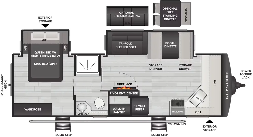 2027 Keystone Cougar Half Ton 25FKD floor plan