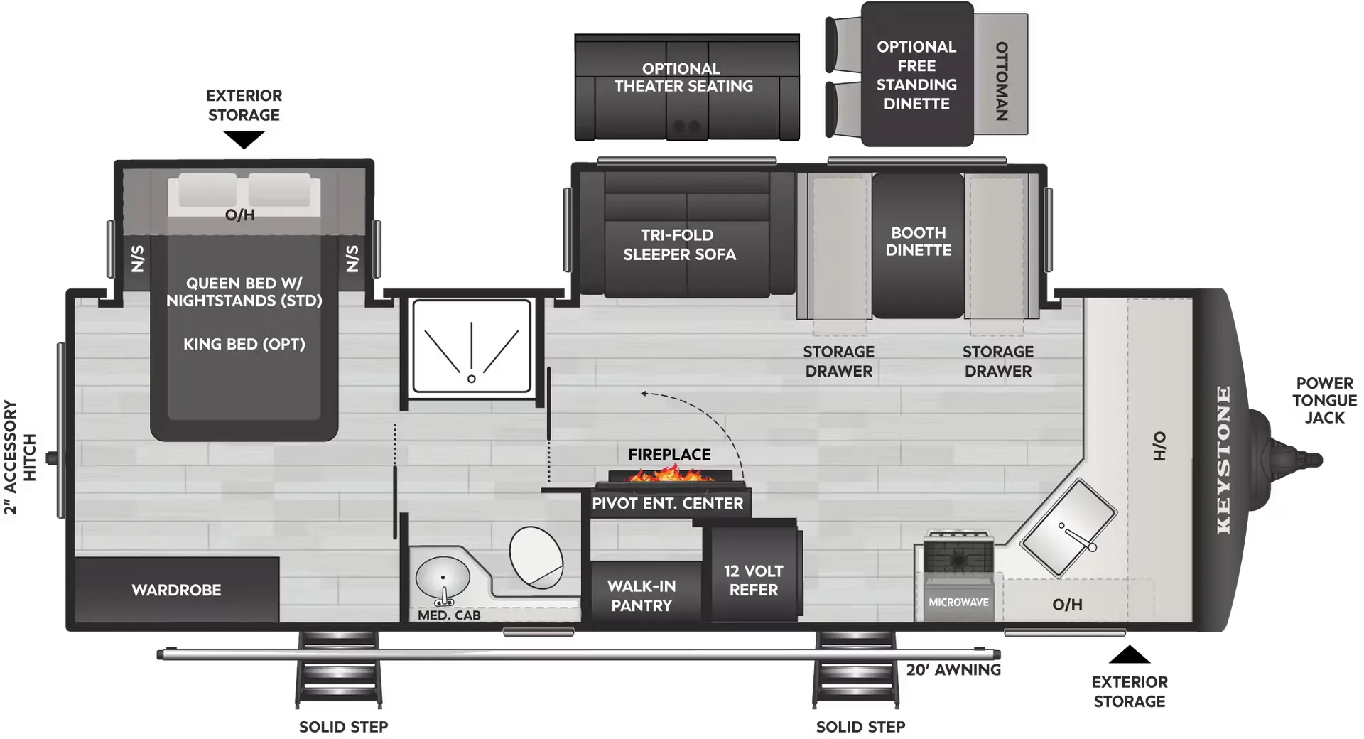 2027 Keystone Cougar Half Ton 25FKD - Floor plan