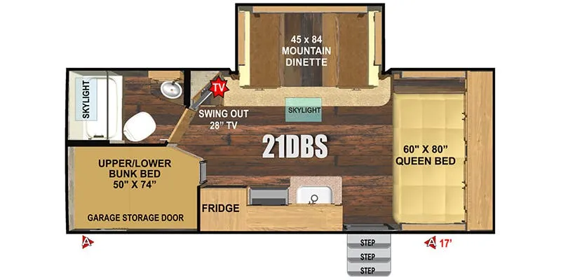 Outdoors RV Mountain Series Creek Side 21DBS floor plan