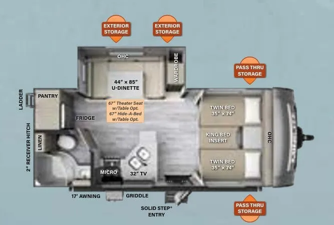 Forest River Rockwood Mini Lite 2204S floor plan