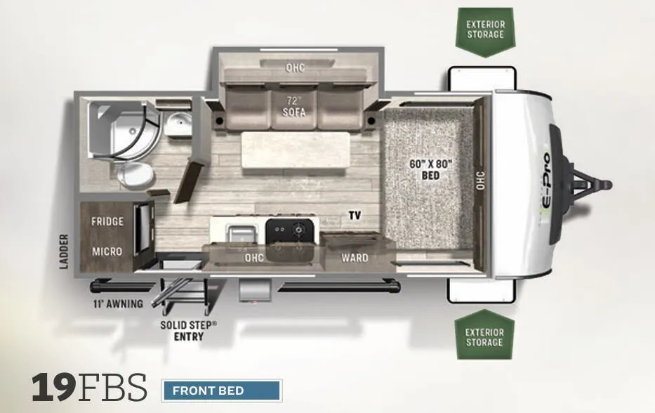 Forest River Flagstaff E-Pro 19FBS floor plan