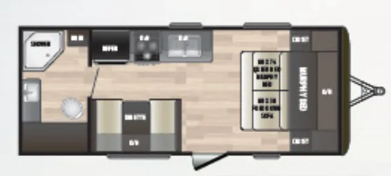 Keystone Hideout LHS 192LHS floor plan