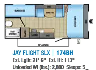 Jayco Jay Flight SLX 174BH floor plan
