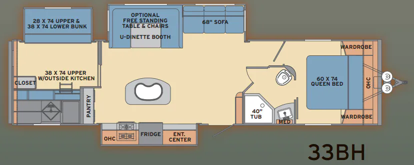 Shasta Revere 33BH floor plan