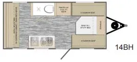 2023 Travel Lite Rove Lite 14BH - Floor plan